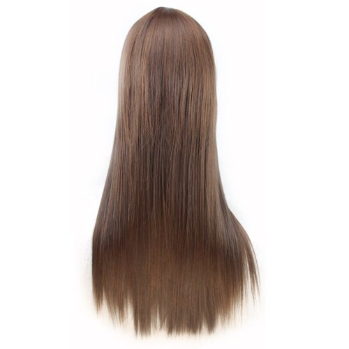 Similler 24 Synthetic Hair Women Long Natural Black Straight Wig High Temperature Fiber For Party Gift Brown 7 Colors Available