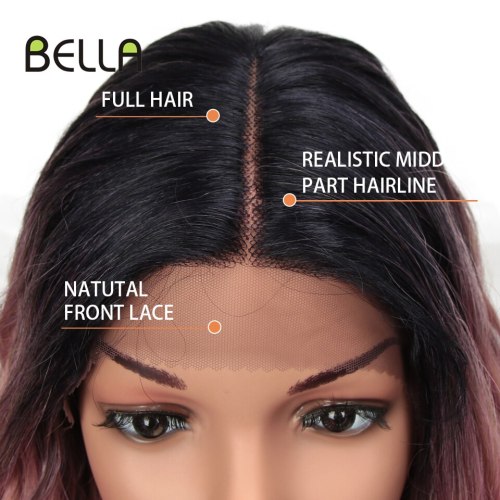 Ombre Pink Long Synthetic Lace Front Wigs For Women Black Pink Blonde Wigs 27 inch Cosplay Wigs Heat Resistant Water Wave Hair