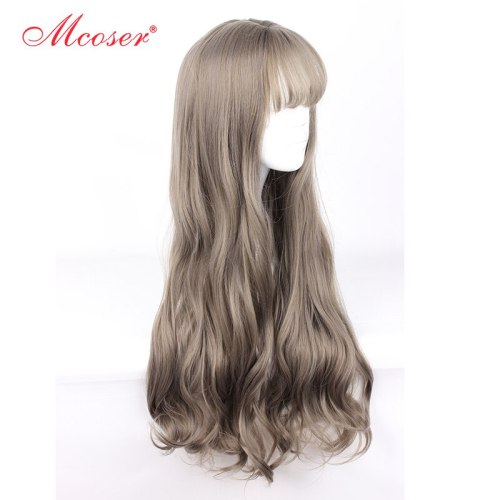 MCOSER 70CM Japan and South Korea Synthetic Hair Air Bang Mix Color Harajuku Cosplay Wig 100% High Temperature Fiber