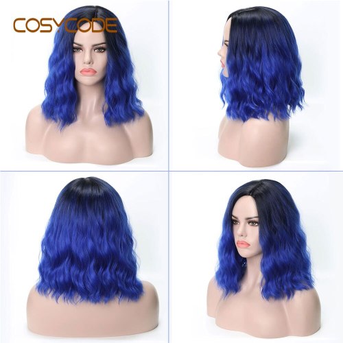 COSYCODE Purple Wig for Women Synthetic Cosplay Wig Slight Side Part 14 inch 30 cm Costume Wig Non-Lace