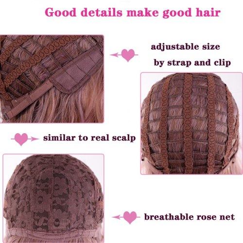 SHANGKE Long Mix Purple Womens Wigs With Bangs Heat Resistant Synthetic Kinky Curly Pink Green Wigs for Women African American