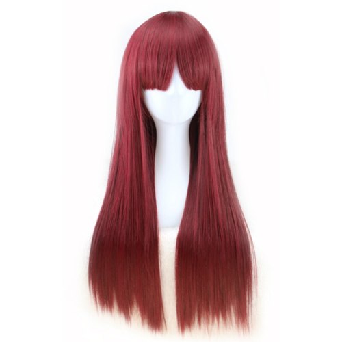 Similler 24 Synthetic Hair Women Long Natural Black Straight Wig High Temperature Fiber For Party Gift Brown 7 Colors Available