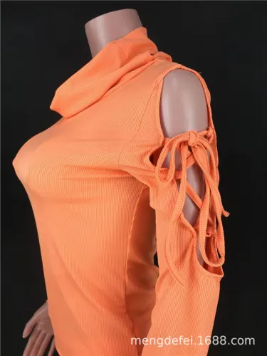 Women 2 Piece Set Turtleneck Bandage High Stretch Crop Top and Pencil Pants Active Wear Matching Set Mujer Wholesale Dropshpping