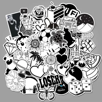 Black and white Cartoon ( 50 Pcs )