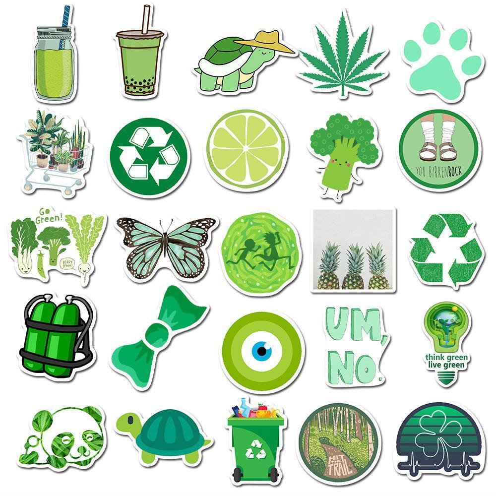 Cute Green Cartoon ( 50 Pcs )