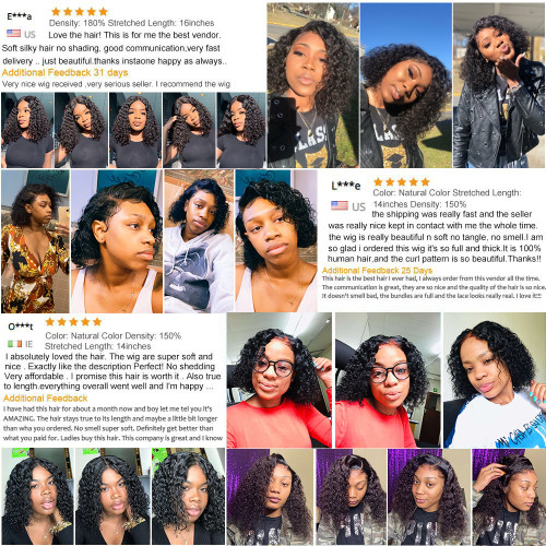Malaysian Jerry Curly Short Bob Lace Front Human Hair Wig Pre Plucked For Black Women Glueless 13x4 Deep Wave Frontal Wig Remy