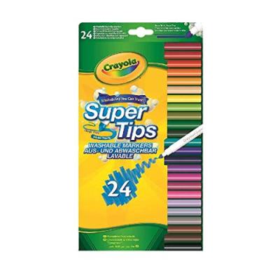 Crayola SuperTips Washable Felt Tip Colouring Pens, Pack of 24