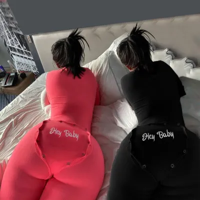 YD21428P 2021 Comfortable women pajamas long sleeve cute holiday adult onesie with butt flap