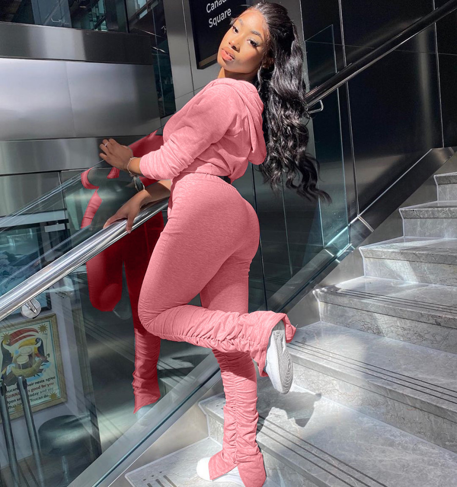 HR8137 2020 winter Tracksuit Outfits Women Two Pieces Crop Top Two Piece Pants Set joggers women 2 piece stacked legging set