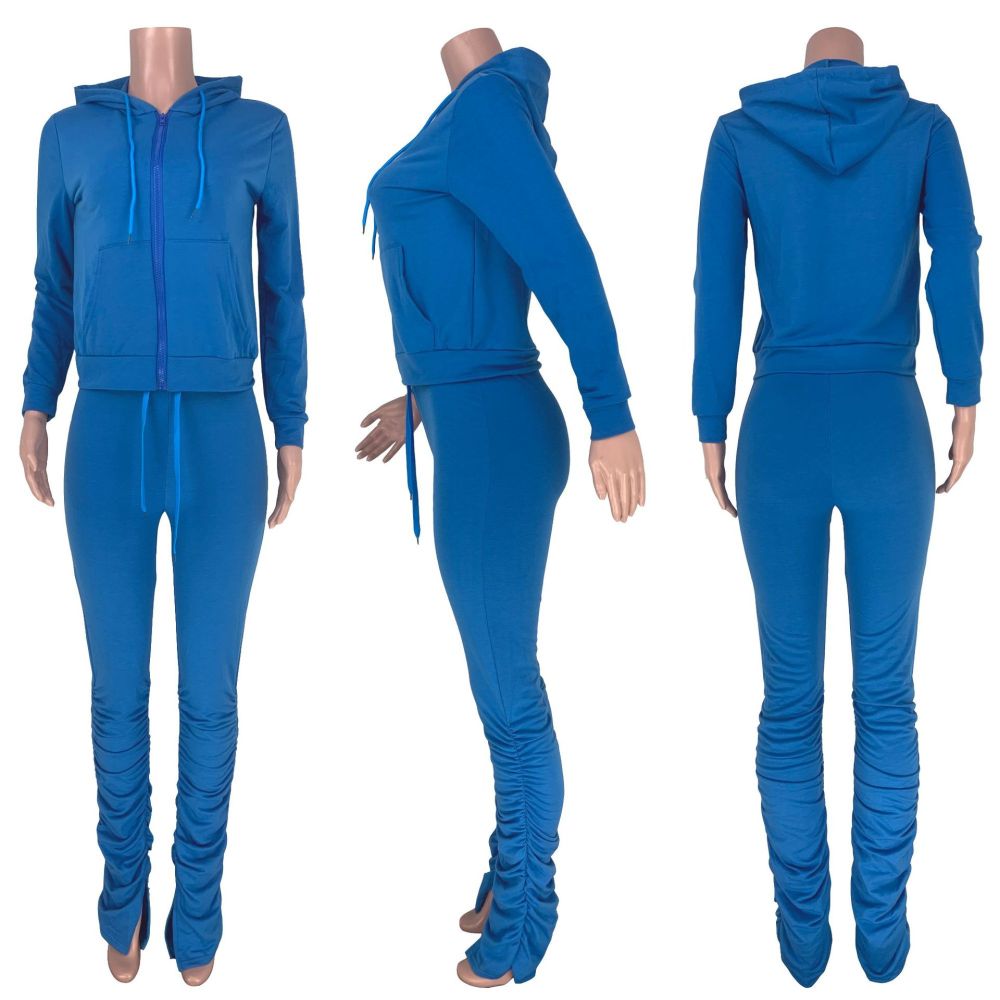 HR8137 2020 winter Tracksuit Outfits Women Two Pieces Crop Top Two Piece Pants Set joggers women 2 piece stacked legging set