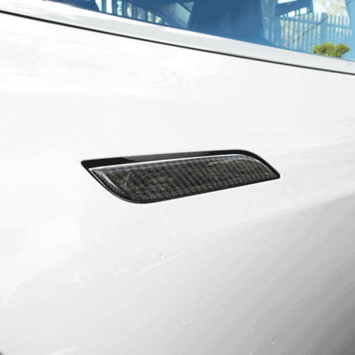 Carbon Fiber Car Exterior Door Handle Cover Scratch Protector for Tesla Model S