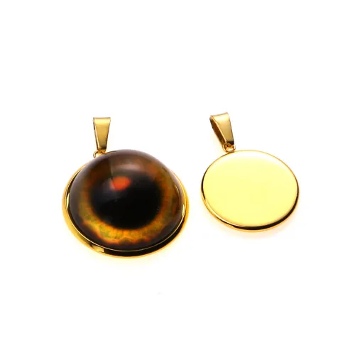 10pcs Gold Stainless Steel Bases 6/8/10/12/14/16/18/20/25/30mm Cabochon Cameo Base Tray Bezel Blank Necklace Pendant DIY Jewelry