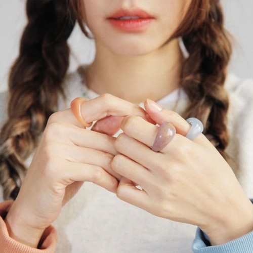 HUANZHI 2020 New Colorful Transparent Acrylic Irregular Marble Pattern Ring Resin Tortoise Rings for Women Girls Jewelry
