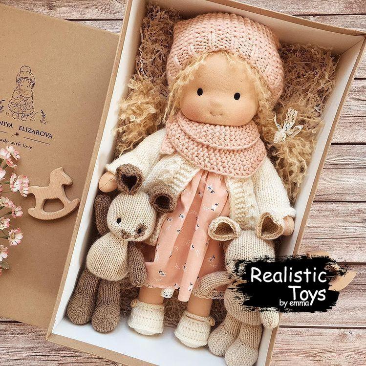 Waldorf Doll Crystal , Gifts For Little Girls, Soft Doll, Cuddle doll, Cloth Doll