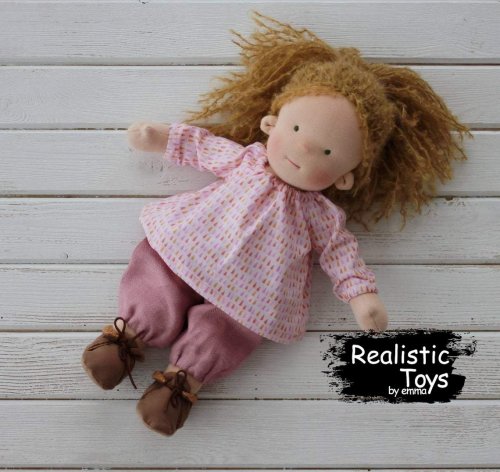 Handmade Waldorf Doll Arlene With Clothes , Gifts For Girls , Soft Steiner Doll , Waldorf Dolls For Sale