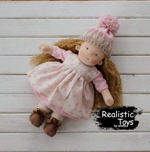 Handmade Waldorf Doll Arlene With Clothes , Gifts For Girls , Soft Steiner Doll , Waldorf Dolls For Sale