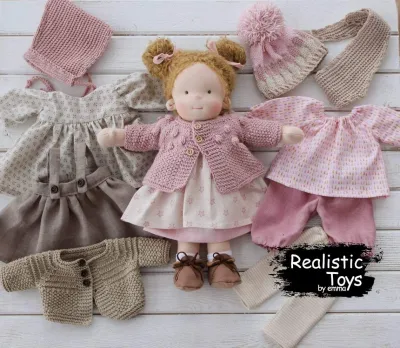 Handmade Waldorf Doll Arlene With Clothes , Gifts For Girls , Soft Steiner Doll , Waldorf Dolls For Sale