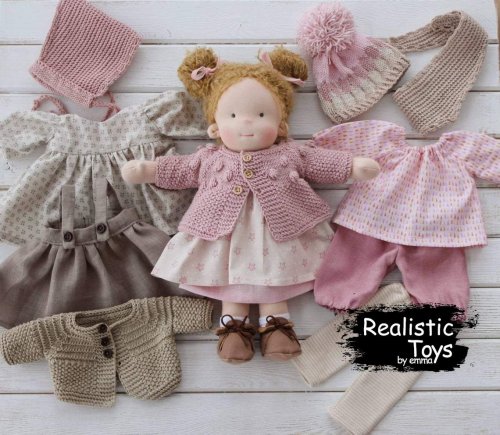 Handmade Waldorf Doll Arlene With Clothes , Gifts For Girls , Soft Steiner Doll , Waldorf Dolls For Sale