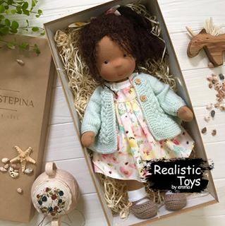 Waldorf Doll Winni , Waldorf Baby Dolls For Sale,  Handmade Black Dolls
