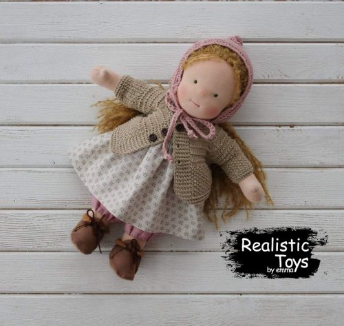 Handmade Waldorf Doll Arlene With Clothes , Gifts For Girls , Soft Steiner Doll , Waldorf Dolls For Sale
