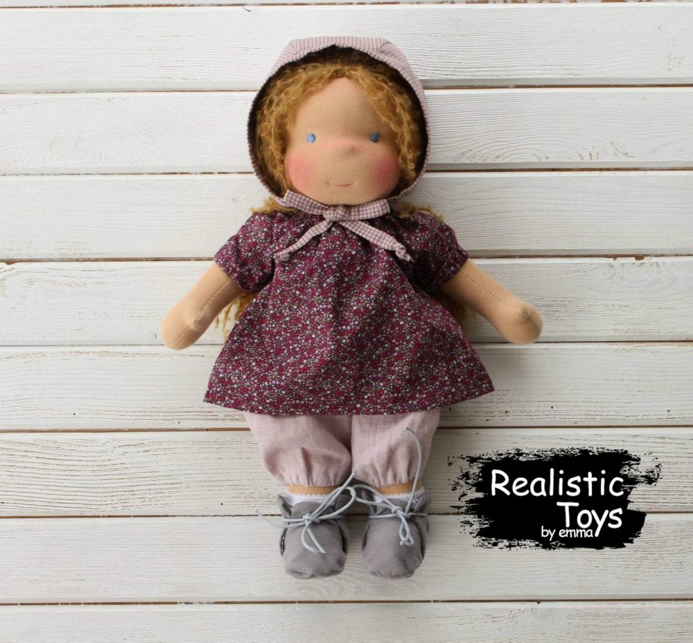 Handmade Soft Waldorf Doll Alice , 2020 Kid Christmas Gifts ， Natural Fiber Baby