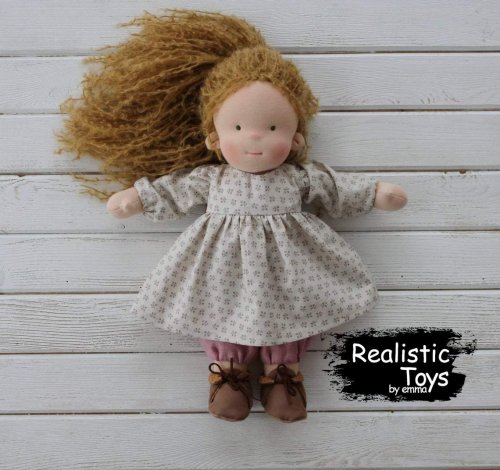 Handmade Waldorf Doll Arlene With Clothes , Gifts For Girls , Soft Steiner Doll , Waldorf Dolls For Sale
