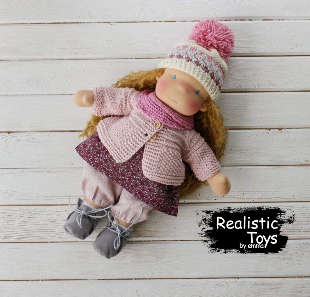 Handmade Soft Waldorf Doll Alice , 2020 Kid Christmas Gifts ， Natural Fiber Baby