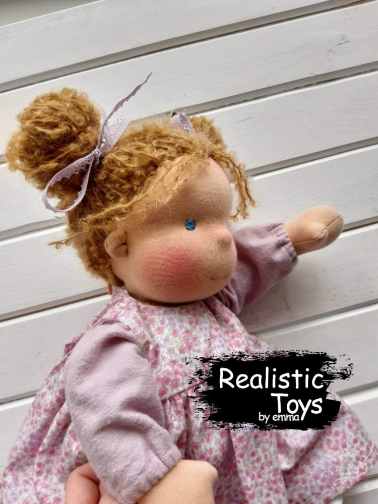 Handmade Soft Waldorf Doll Alice , 2020 Kid Christmas Gifts ， Natural Fiber Baby