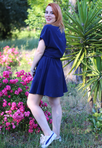 Copy Button Short Sleeve Casual Dress