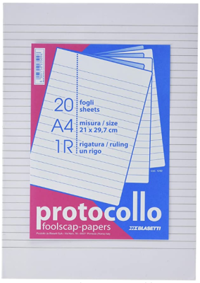 BLASETTI FOGLI PROTOCOLLO 20FG 1R conf. 40pz