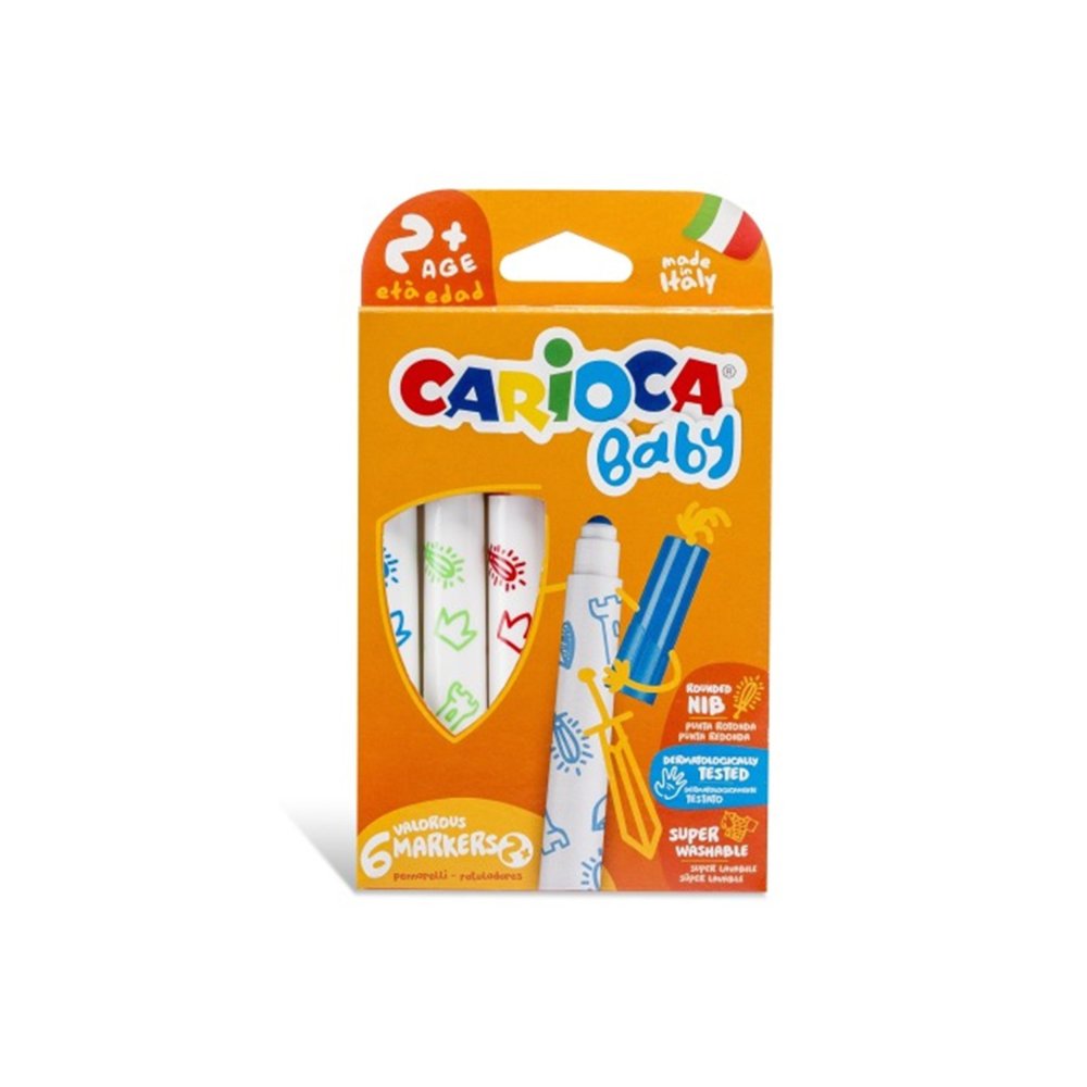 CARIOCA BABY  VALOROUS MARKERS  6 PENNARELLI PER BAMBINI conf. da 24pz