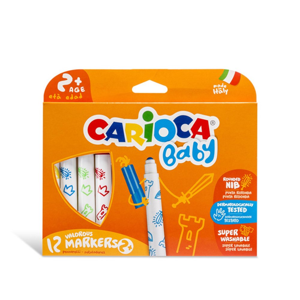 CARIOCA BABY  VALOROUS MARKERS  12 PENNARELLI PER BAMBINI conf. da 12pz