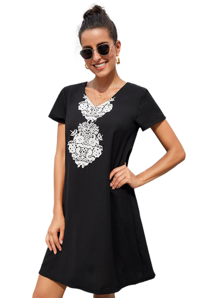 Copy Summer Tribal Print V-Neck Shift Casual Dress