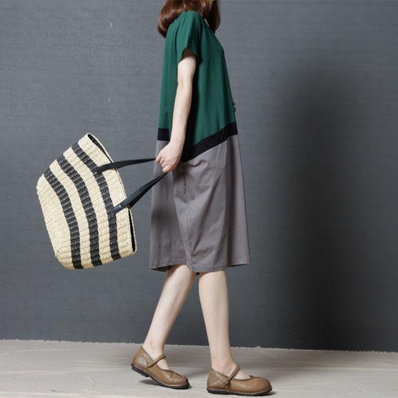 Színes, zsebes, laza, női pamut ruha