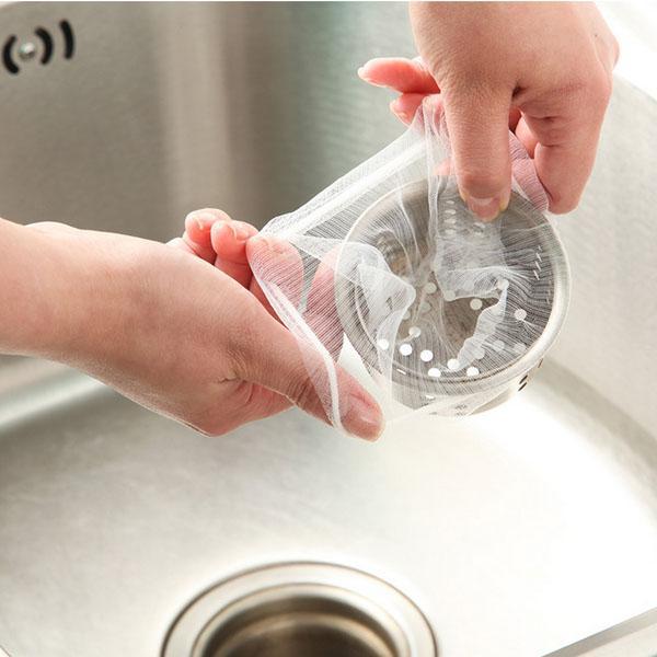 Konyhai kellékek Szűrés 100 csomag Konyhai mosogató Hordozható Szivárgás Net Filter Szemétzsák