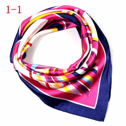 60X60cm női bandanna multifunkcionális poliészter sál, kis négyzetes szatén mintás sál
