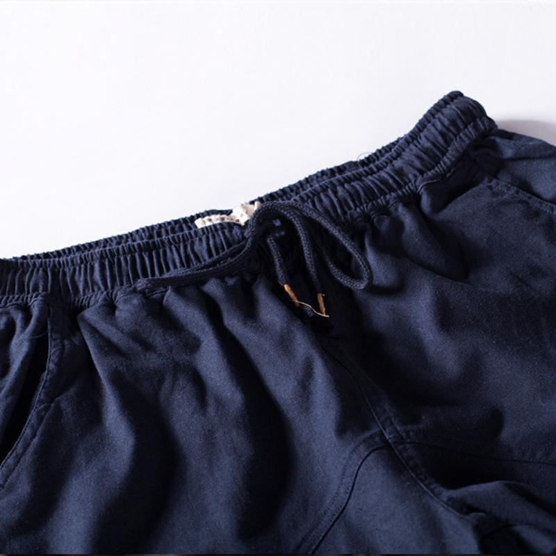 NEER Férfi kínai stílusú len alkalmi vékony nadrág