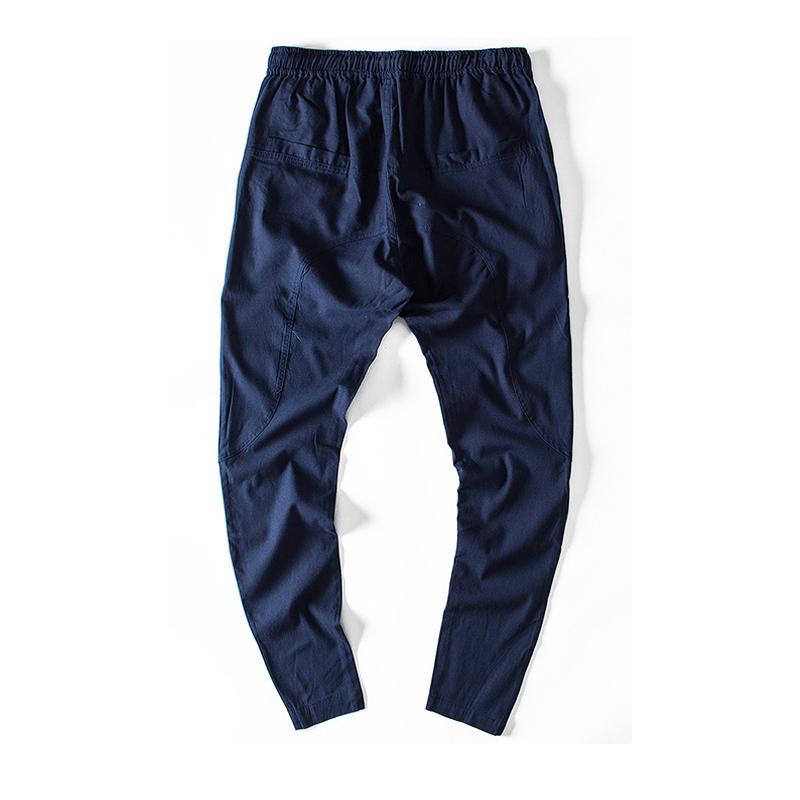 NEER Férfi kínai stílusú len alkalmi vékony nadrág