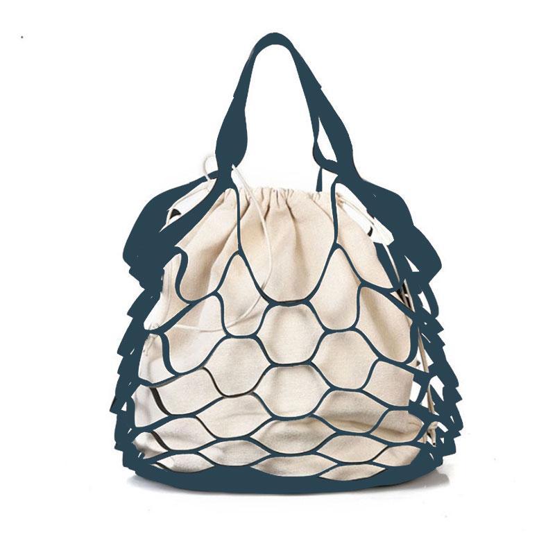 Női divatos, hálós, lyukacsos, vászon, mobil, kézitáska
