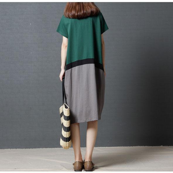 Színes, zsebes, laza, női pamut ruha