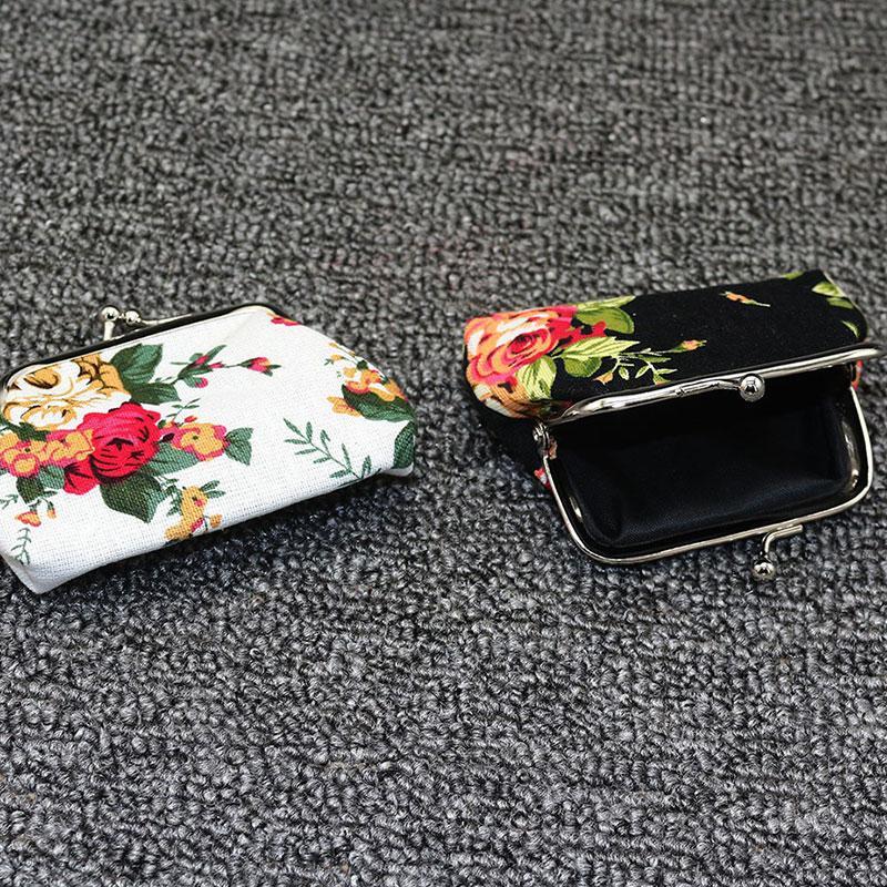 Virágos női mini érmetartó táska, érme pénztárca