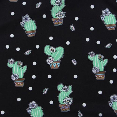 Nő Retro Nagy Swing Dress Vintage Cactus mintás öltözködési ruha