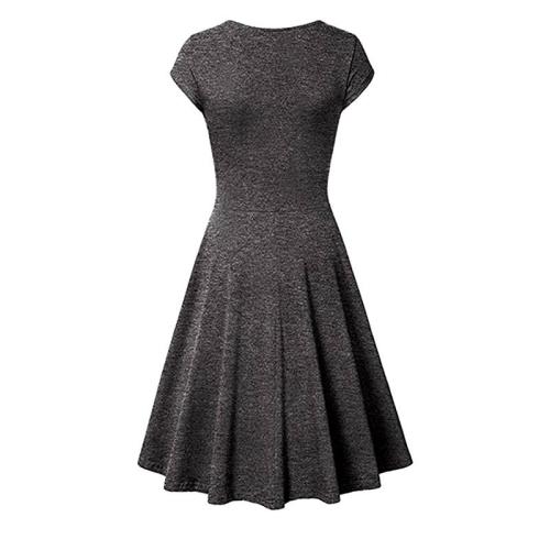 Női V-nyakú elegáns alkalmi A vonalú ujj nélküli ruha