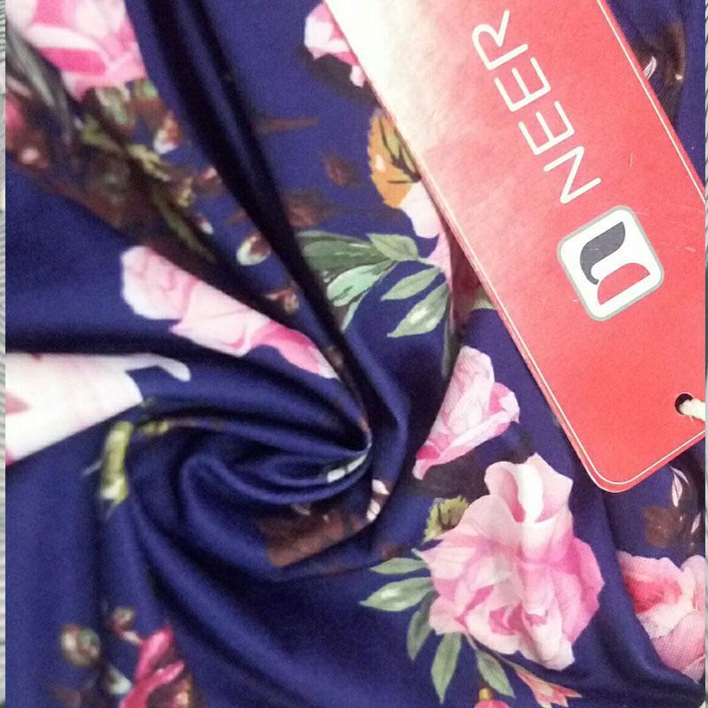 NEER Női ruha alkalmi virágos mintás ruha V-nyakú háromnegyedes ujjú ruha