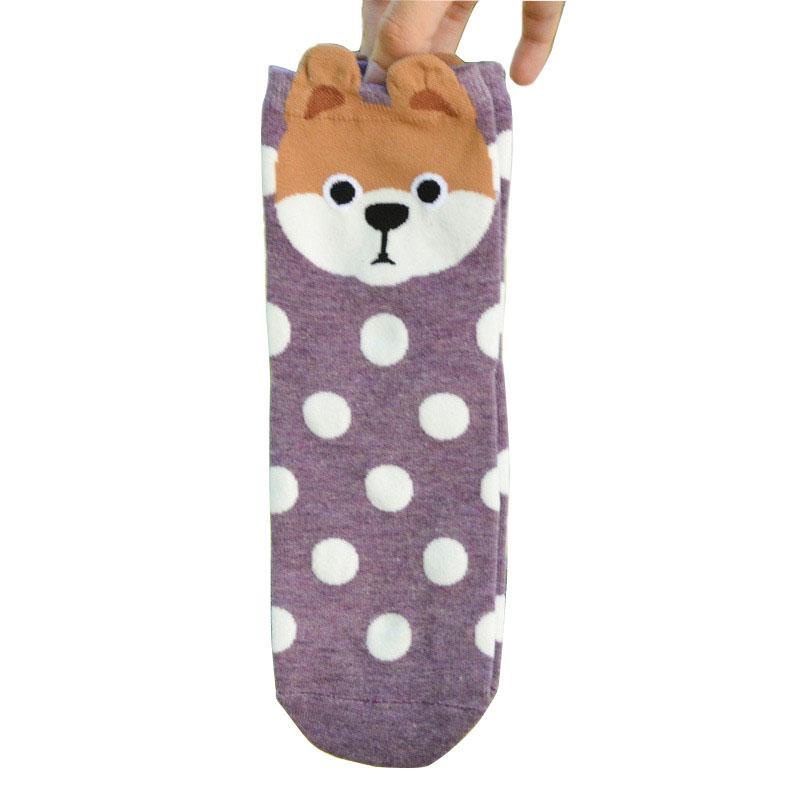 Női zokni, alacsony szárú, rajzfilm állat sorozat, aranyos kutya, Harajuku stílus, vicces zokni