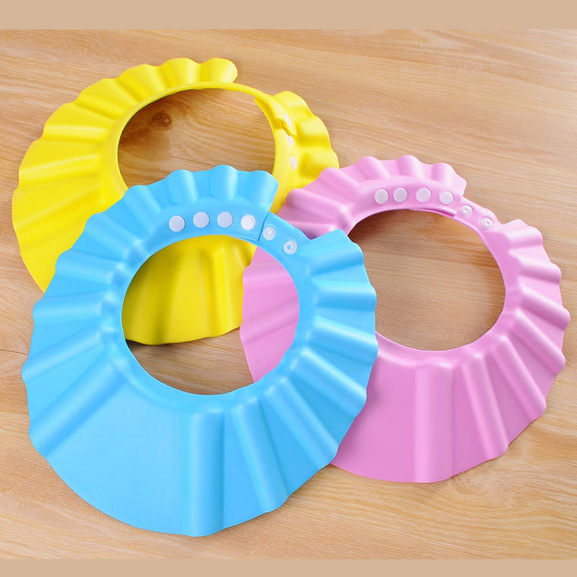 Új bébi lányka, fiú, csecsemő sapka, védő sapka hajmosáshoz, vízálló sapka