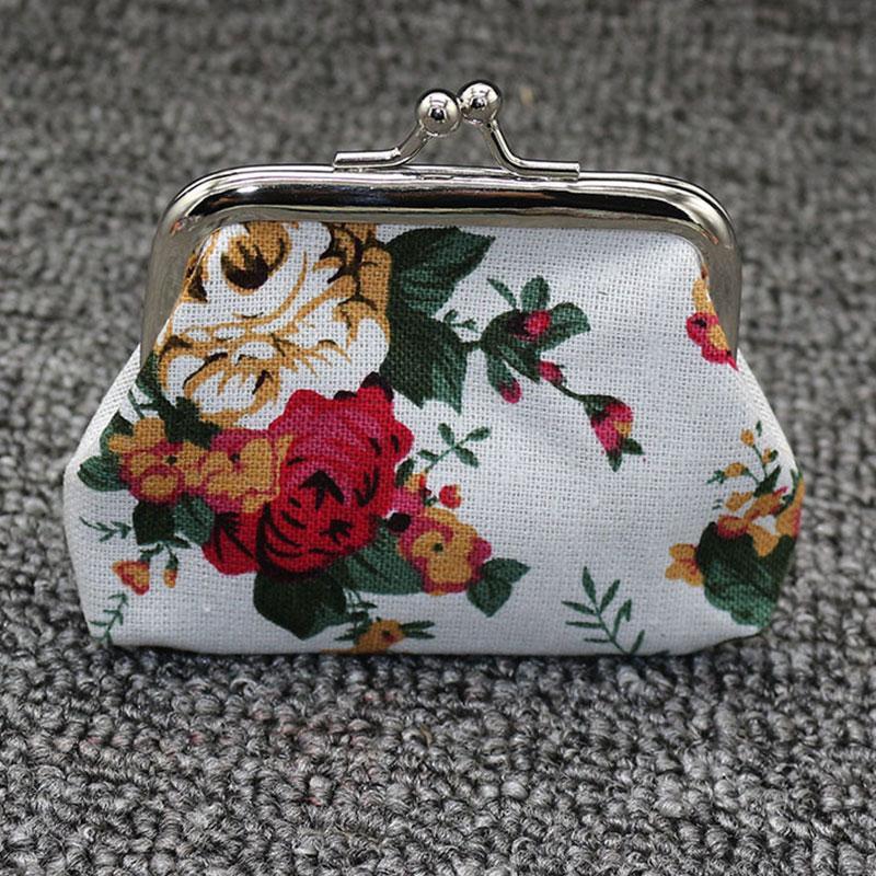 Virágos női mini érmetartó táska, érme pénztárca