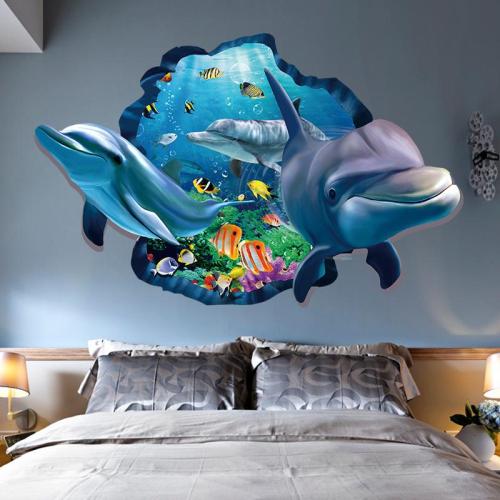 NEER 1db Delfin 3D élénk ablak falimatrica
DIY nappali hálószoba lakásdekor