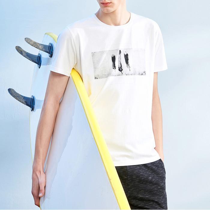 NEER Férfi nyári divatos új Toll minta pólók