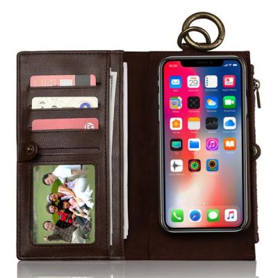 Bőr tok Multifunkcionális 2 az 1-ben Pénztárca Telefon tok iPhone X/8P/8/7P/7/6P/6